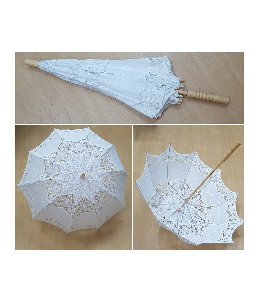 Ombrello pizzo bianco accessori sposa wedding matrimonio decorazioni parasole