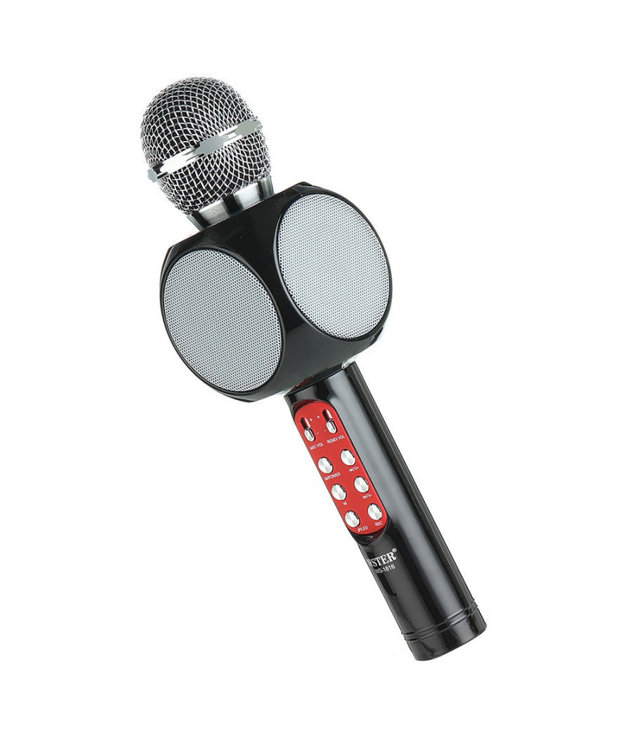 Microfono portatile wireless con bluetooth karaoke cassa integrata ws-1816