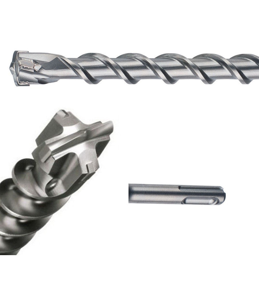 Punta 2 tagli per muro sds max/plus da 600 / 800 / 1000 mm per trapano martello -sds plus -1000 x 28 mm