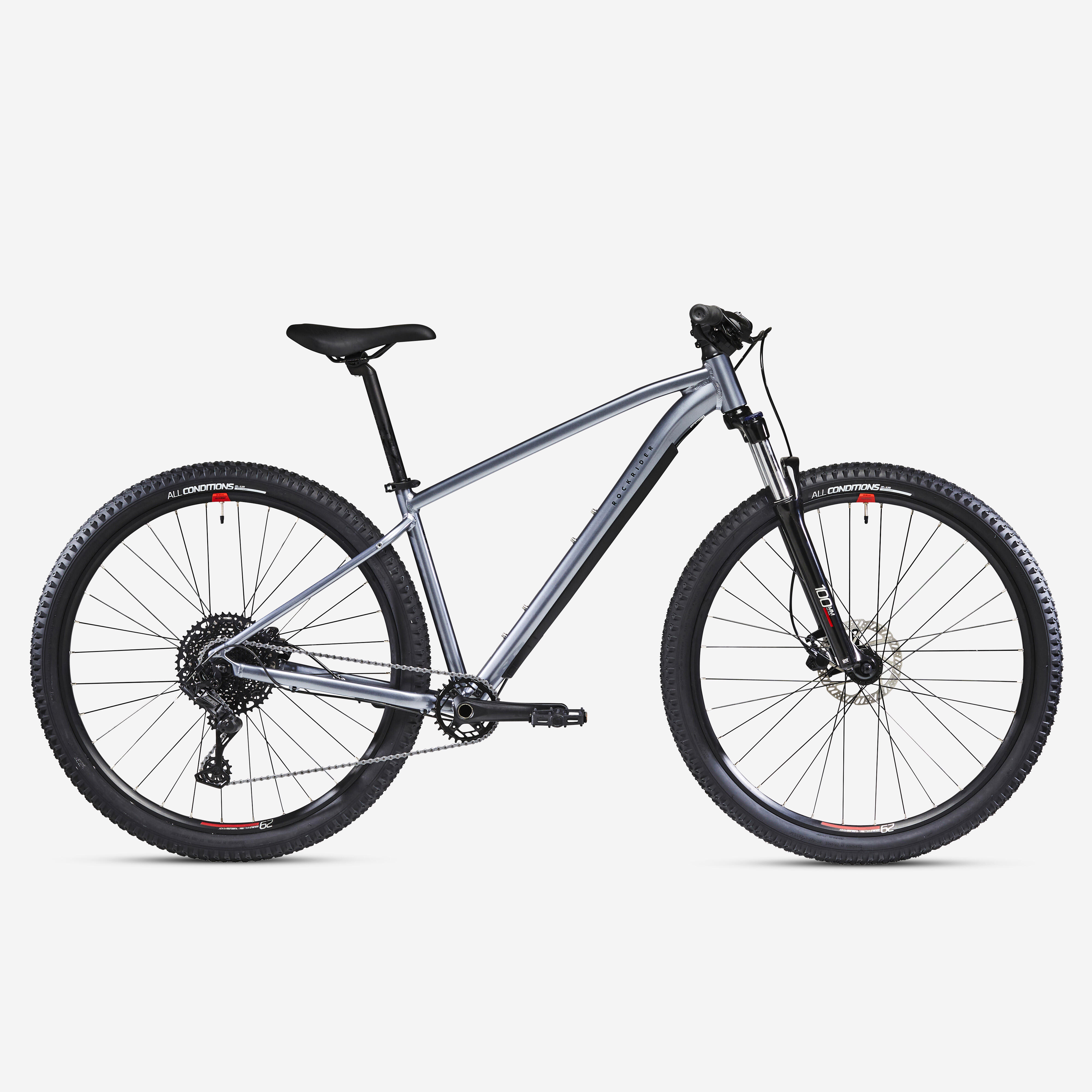 Decathlon | Bici Mtb Rockrider EXPLORE 520 grigio-rosso 29" |  Rockrider