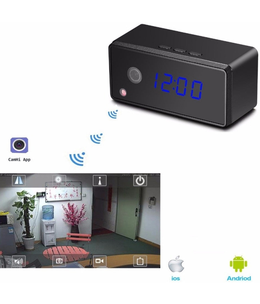 Spy cam orologio microspia full hd wifi smartphone visone notturna microcamera