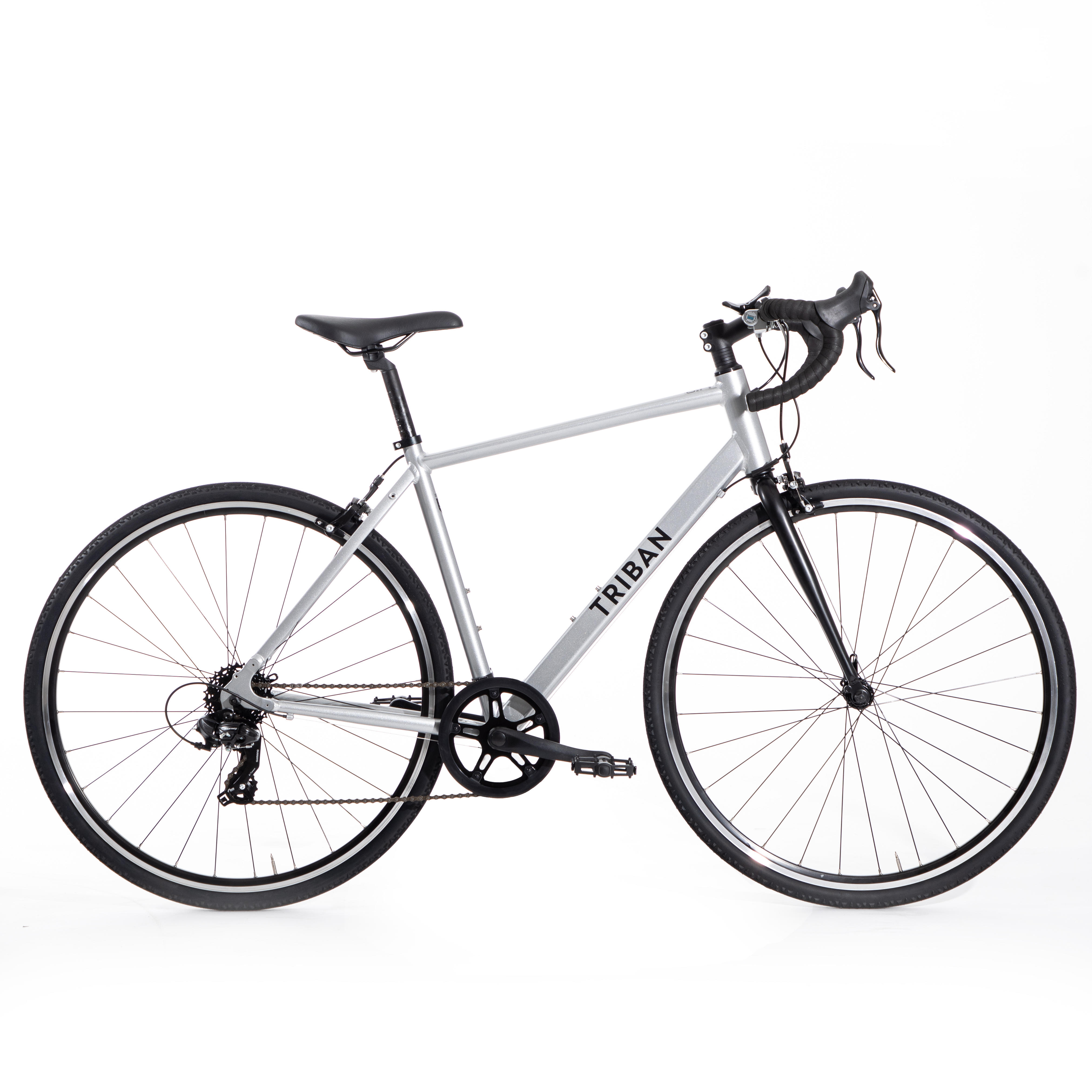 Decathlon | Bici da corsa gravel uomo Triban RC 100 grigia |  Triban