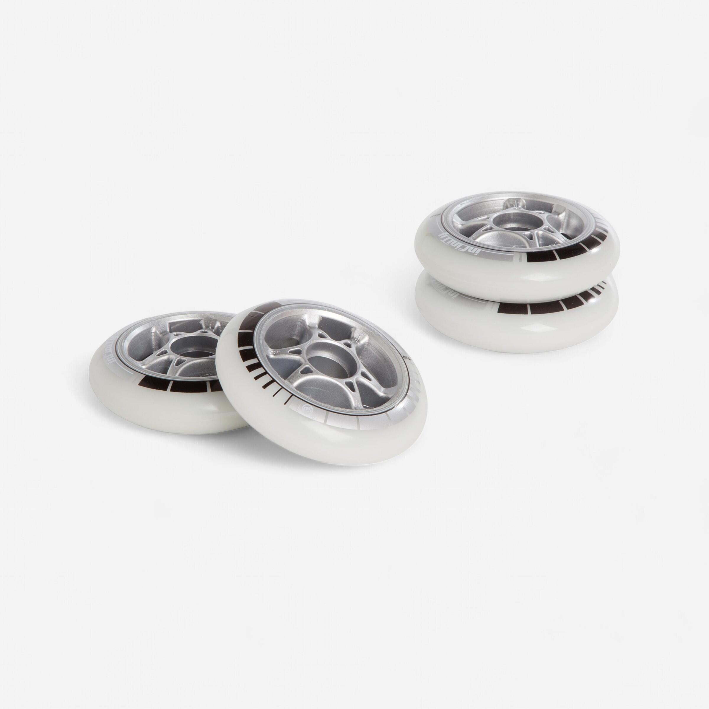 Decathlon | Ruote roller adulto POWERSLIDE INFINTY 90 mm 85A bianche |  Powerslide
