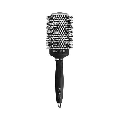 Tb Tools For Beauty Lussoni - Spazzola Professionale Antistatica Con Setole Scanalate, 53 Mm, Colore Nero