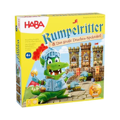 Haba Cavaliere Rumpelin & Il Grande Spettacolo Del Drago – Classico Di Gioco Con Imponente Costruzione Della Torre 3D – Per Bambini Dai 4 Anni In Su,