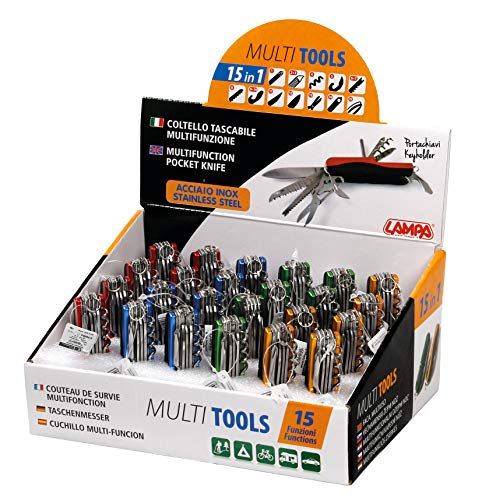 Lampa 66124D 15 In 1 Multi Tools Multifunzione Coltelli, Tascabili, Espositore, Confezioni Da 24