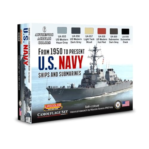 Set Di Colori Acrilici Lifecolor Cs52 Us Navy Ships And Submarines From 1950 To Present