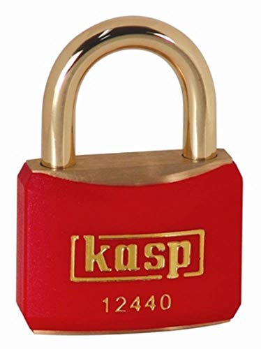Kasp K12440Redd Lucchetto In Ottone, 40 Mm, Arco In Ottone, Rosso