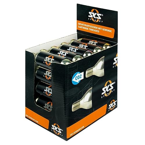 Sks Zubehör Co2-Kartuschendisplay, 25 St. Mit Gewinde U. Kälteschutz, Accessori. Unisex-Adulto, Argento, 10 X 3 X 3 Cm