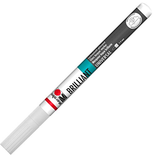 Marabu Metallici A Punta Molto Fine "Brilliant Painter, Ve = 1, Colore: Bianco