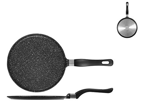 H&H Crepiera Antiaderente Pietra Manico Bakel Cm24