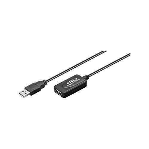 Goobay 95119 Cavo Prolunga Attiva Usb 2.0, Nero, 10M Lunghezza Del Cavo