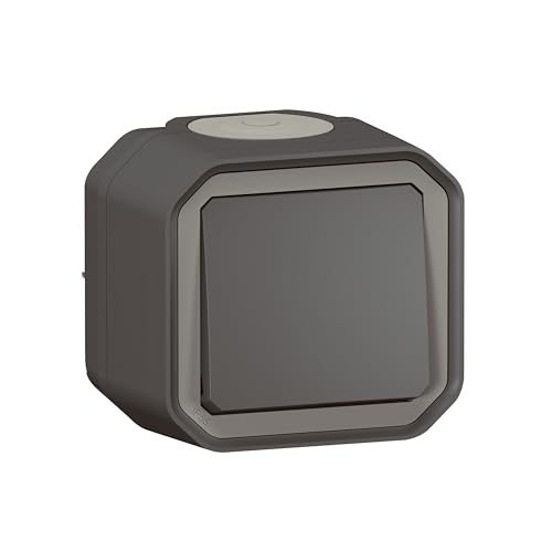 Pulsante No Legrand Impermeabile Plexo Antracite 10A Ip55 Ik08 Consegnato Completo Per Fissaggio Sporgente