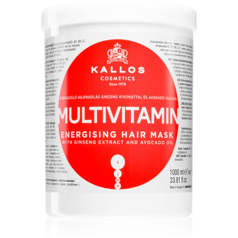 Kallos Kjmn Professional Multivitamin Maschera Per Capelli Energizzante 1000 Ml