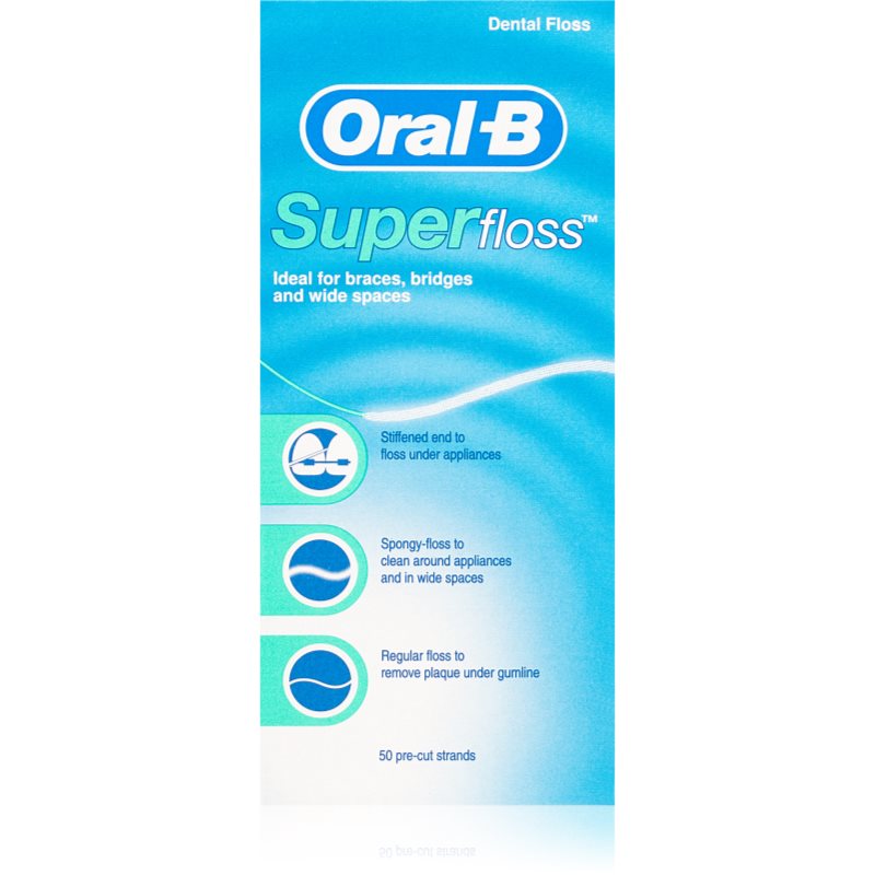 Oral B Super Floss Filo Interdentale Per Apparecchi Ortodontici E Protesi 50 Pz
