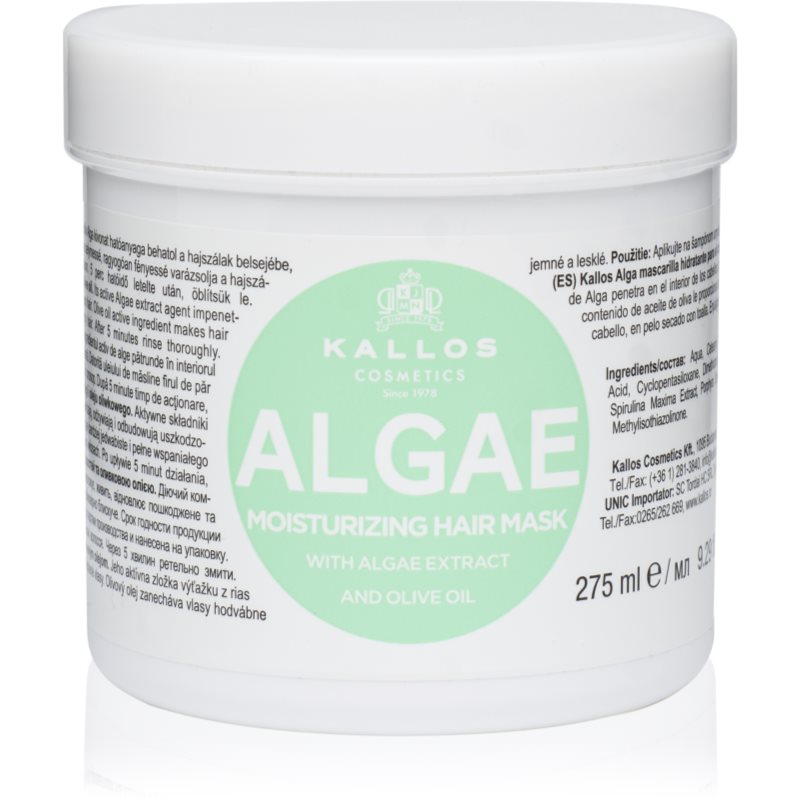 Kallos Kjmn Professional Algae Maschera Idratante Con Estratto Di Alghe E Olio D'Oliva 275 Ml