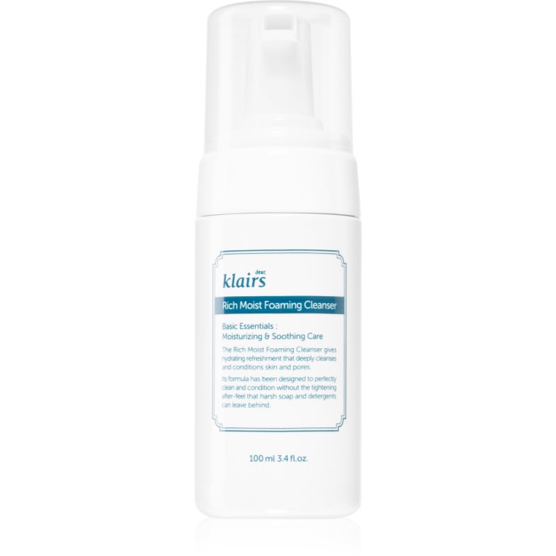 Klairs Rich Moist Foaming Cleanser Mousse Detergente Effetto Idratante 100 Ml