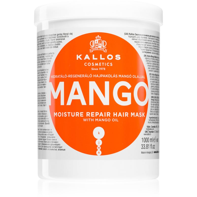 Kallos Kjmn Professional Mango Maschera Rinforzante Con Olio Di Mango 1000 Ml