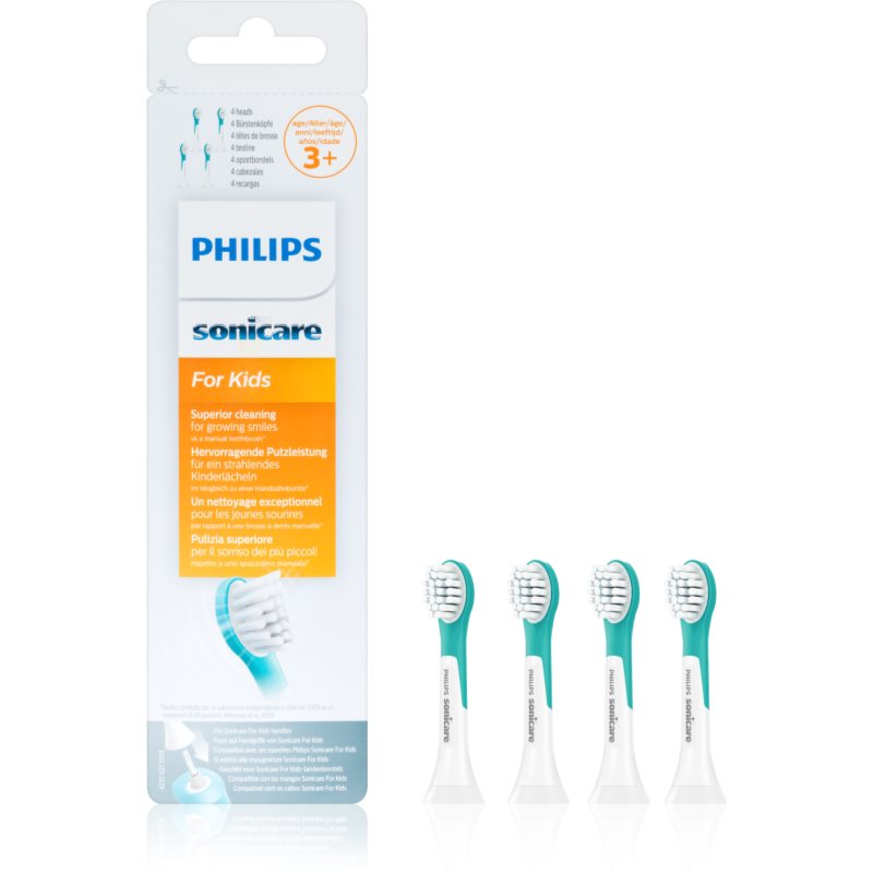 Philips Sonicare For Kids 3+ Compact Hx6034/33 Testine Di Ricambio Per Spazzolino Hx6034/33 4 Pz
