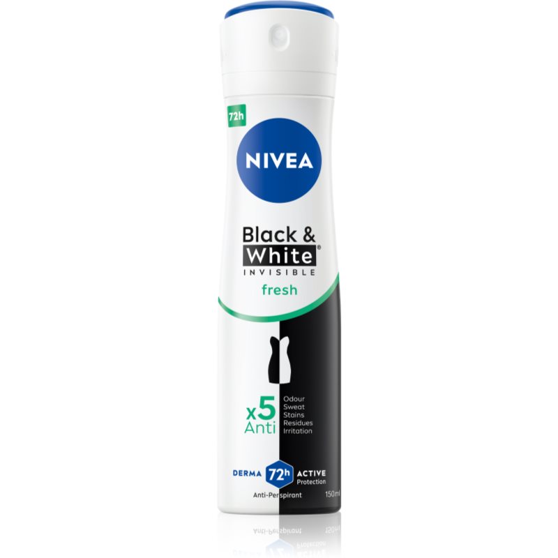 Nivea Invisible Black & White Fresh Antitraspirante Spray Da Donna 150 Ml