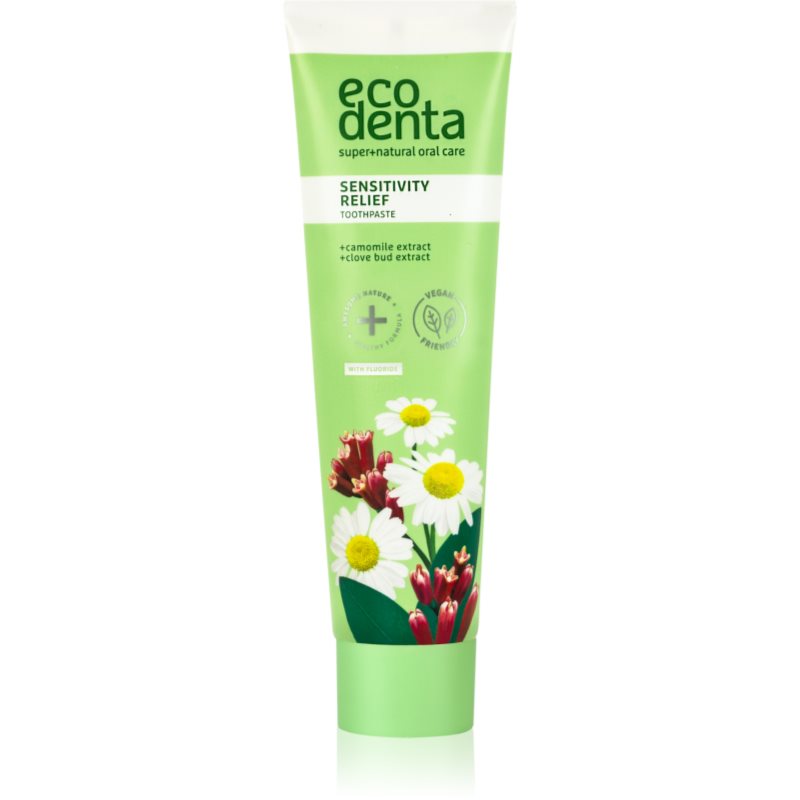 Ecodenta Green Sensitivity Relief Dentifricio Per Denti Sensibili Al Fluoro Aroma Chamomile/Clove 100 Ml