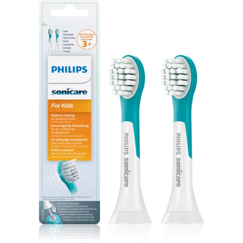 Philips Sonicare For Kids 3+ Compact Hx6032/33 Testine Di Ricambio Per Spazzolino Per Bambini 2 Pz