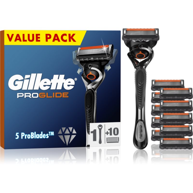 Gillette Proglide Rasoio + Lame Di Ricambio 10 Pz