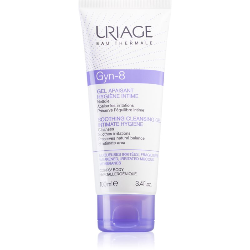 Uriage Gyn-Phy Gyn-8 Soothing Cleansing Gel Intimate Hygiene Gel Per L'Igiene Intima Per Pelli Irritate 100 Ml