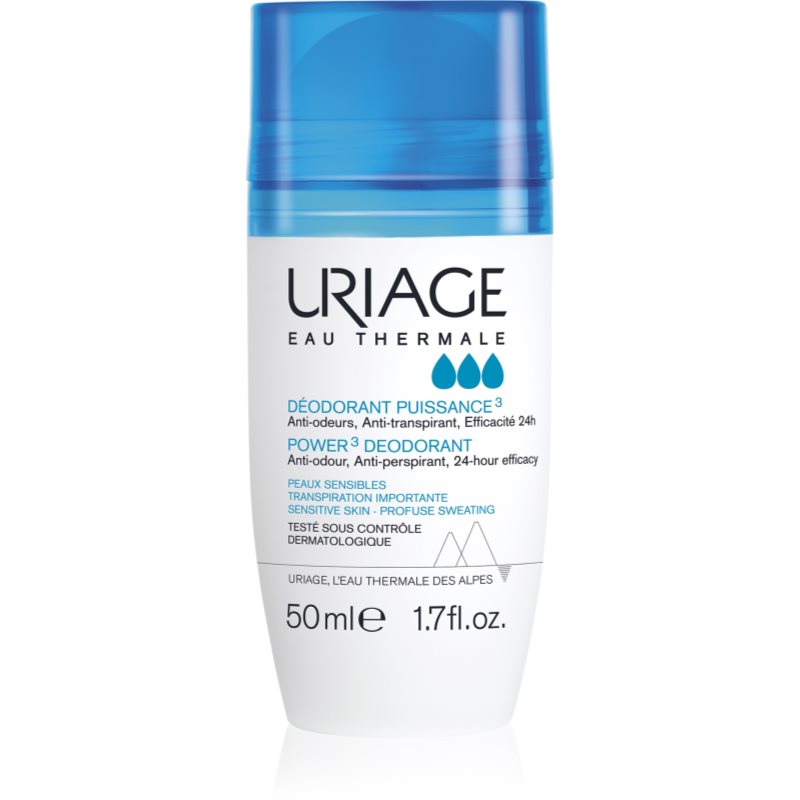 Uriage Hygiene Power3 Deodorant Deodorante Roll-On Contro Le Macchie Bianche E Gialle 50 Ml
