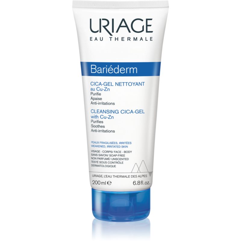 Uriage Bariéderm-Cica Cleansing Gel With Copper-Zinc Gel Detergente Lenitivo Per Pelle Screpolata 200 Ml
