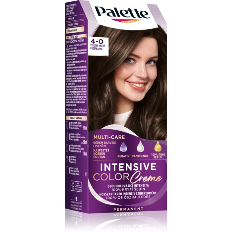 Schwarzkopf Palette Intensive Color Creme Tinta Permanente Per Capelli Colore 4-0 N3 Medium Brown 1 Pz