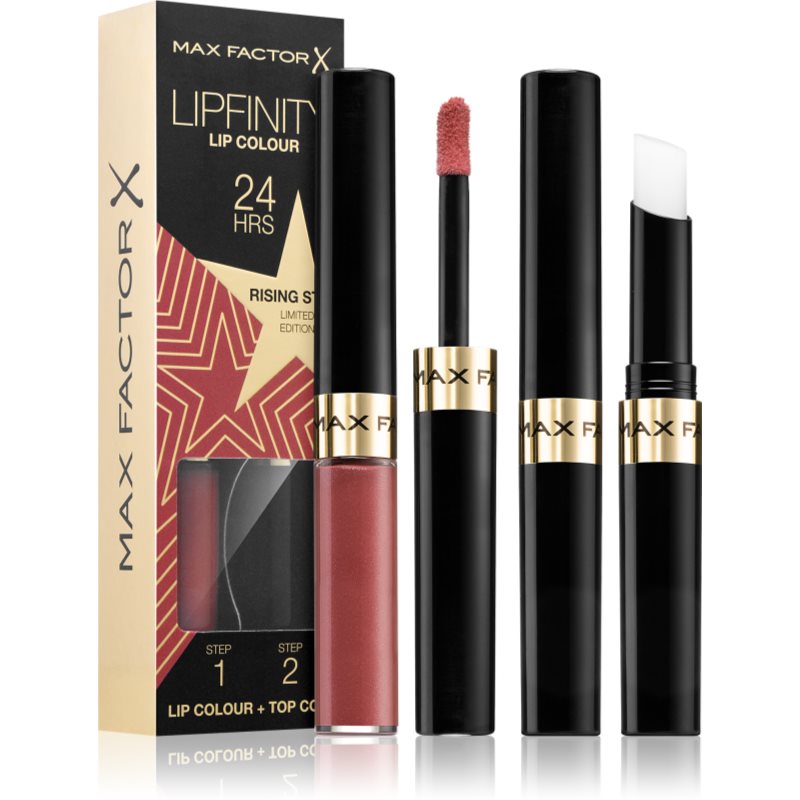Max Factor Lipfinity Rising Stars Rossetto Liquido Lunga Tenuta Con Balsamo Colore 090 Starstruck 2 Pz
