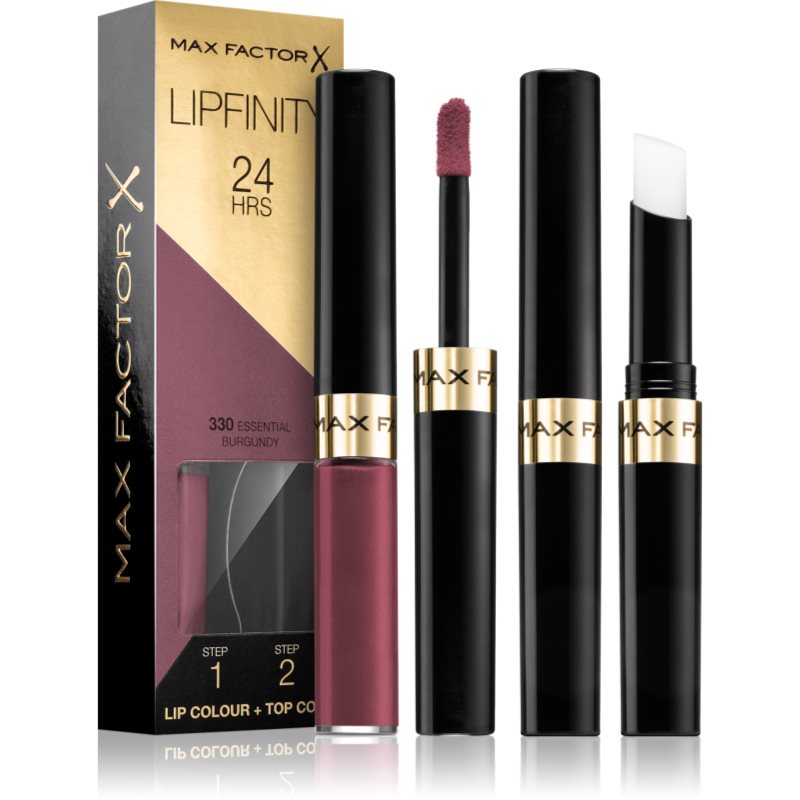 Max Factor Lipfinity Lip Colour Rossetto Lunga Tenuta Con Balsamo Colore 330 Essential Burgundy 4,2 G