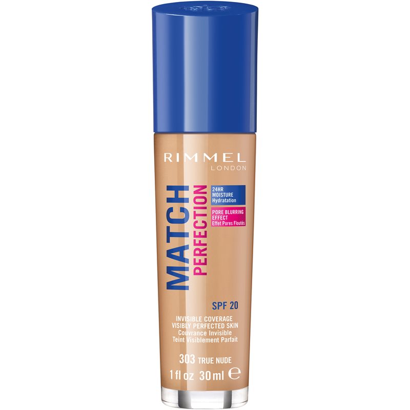 Rimmel Match Perfection Fondotinta Liquido Spf 20 Colore 303 True Nude 30 Ml