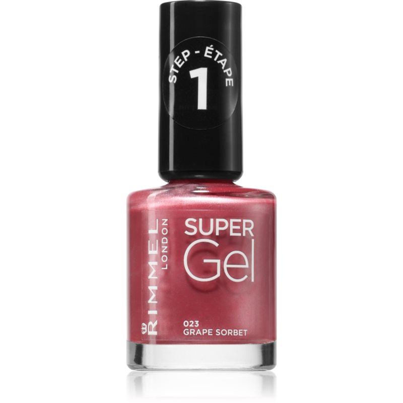 Rimmel Super Gel Smalto Gel Per Unghie Senza Lampada Uv/Led Colore 023 Grape Sorbet 12 Ml