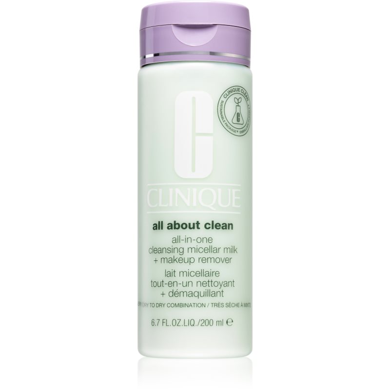 Clinique All About Clean All-In-One Cleansing Micellar Milk + Makeup Remover Latte Detergente Delicato Per Pelli Secche E Molto Secche 200 Ml
