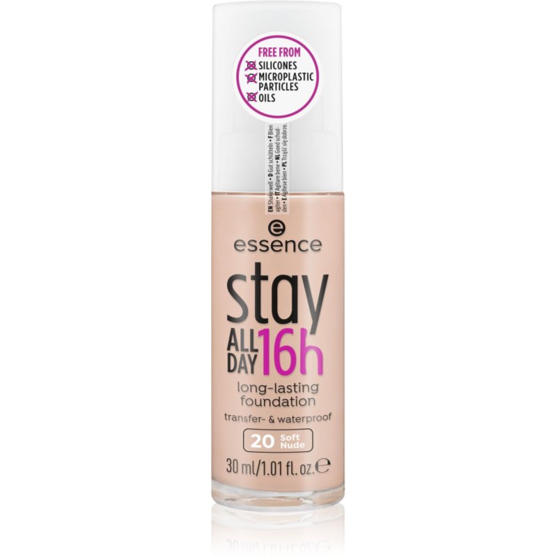 Essence Stay All Day 16H Fondotinta Waterproof Colore 20 Soft Nude 30 Ml