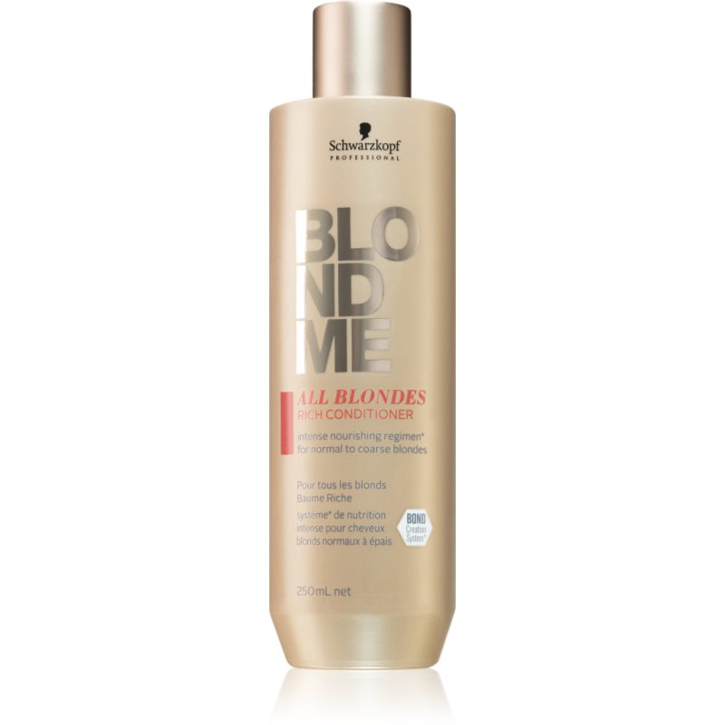 Schwarzkopf Professional Blondme All Blondes Rich Balsamo Nutriente Per Capelli Grossi 250 Ml