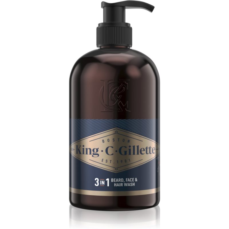 Gillette King C. Beard & Face Wash Shampoo Per Barba 350 Ml