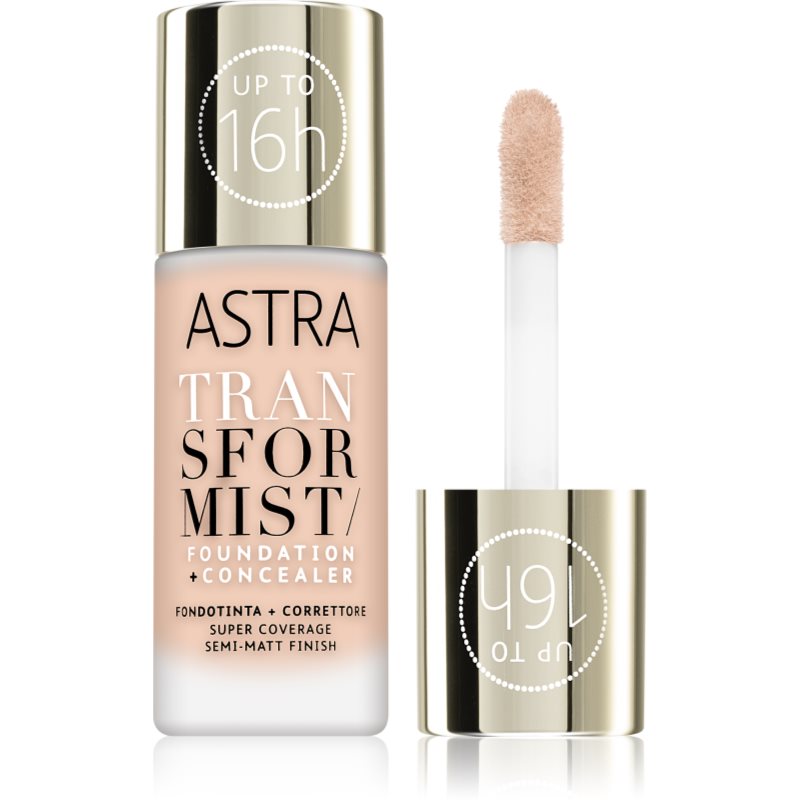 Astra Make-Up Transformist Fondotinta Lunga Tenuta Colore 001N Alabaster 18 Ml