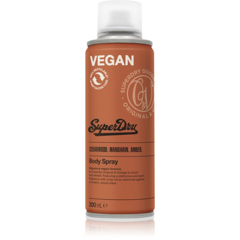 Superdry Cedarwood. Mandarin. Amber. Spray Corpo Per Uomo 200 Ml