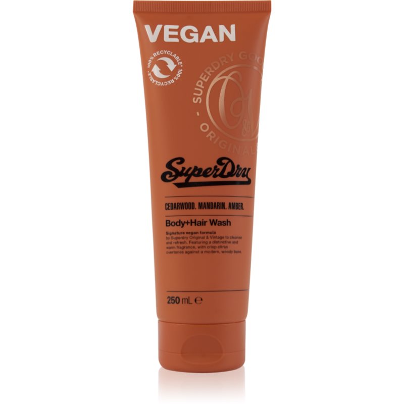 Superdry Cedarwood. Mandarin. Amber. Gel Doccia Per Corpo E Capelli Per Uomo 250 Ml