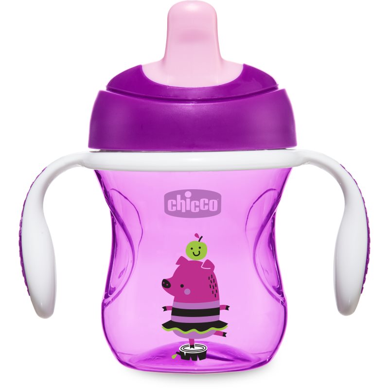 Chicco Train Bicchiere Salvagoccia Con Maniglie 6M+ Violet 200 Ml
