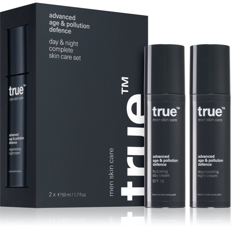 True Men Skin Care Day & Night Complete Skin Care Set Kit Per La Cura Del Viso Giorno E Notte Per Uomo