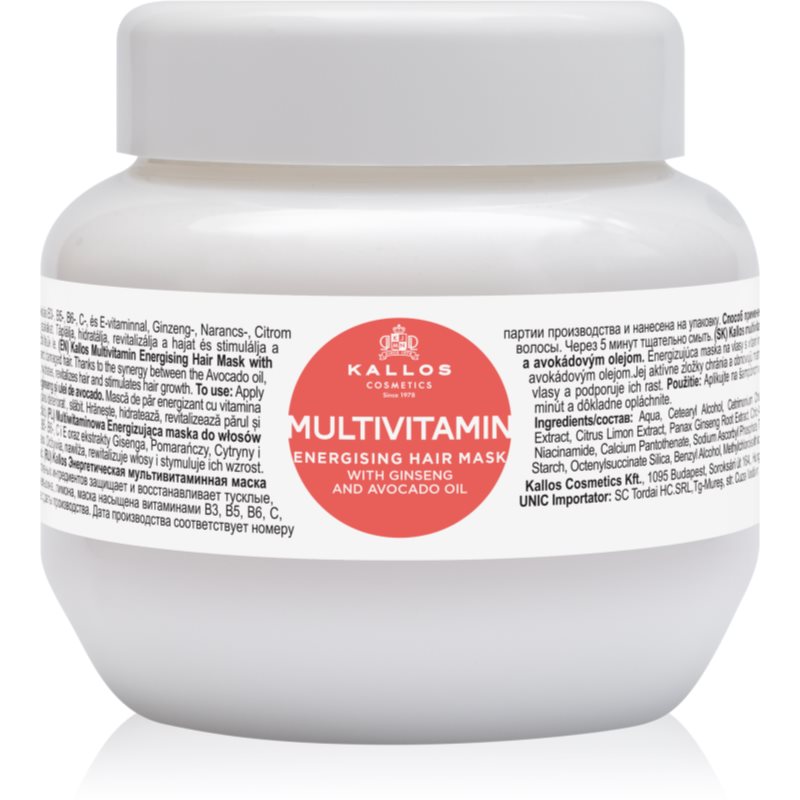 Kallos Kjmn Professional Multivitamin Maschera Per Capelli Energizzante 275 Ml