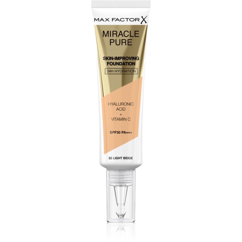 Max Factor Miracle Pure Skin Fondotinta Lunga Tenuta Spf 30 Colore 32 Light Beige 30 Ml