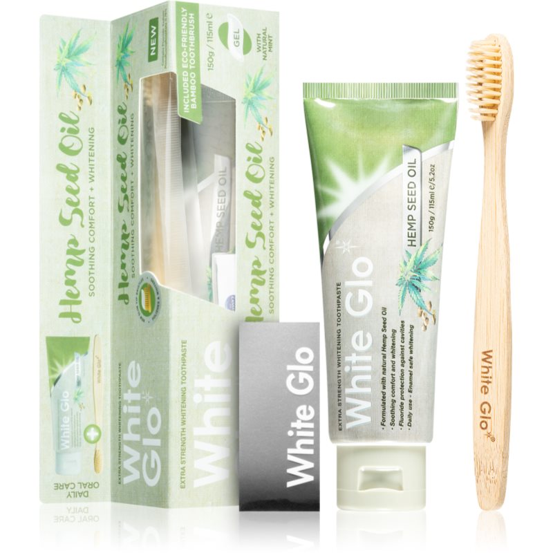 White Glo Hemp Seed Oil Dentifricio Sbiancante Con Spazzolino 150 G