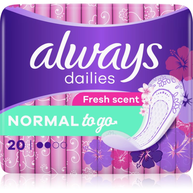 Always Dailies Normal To Go Fresh Salvaslip 20 Pz