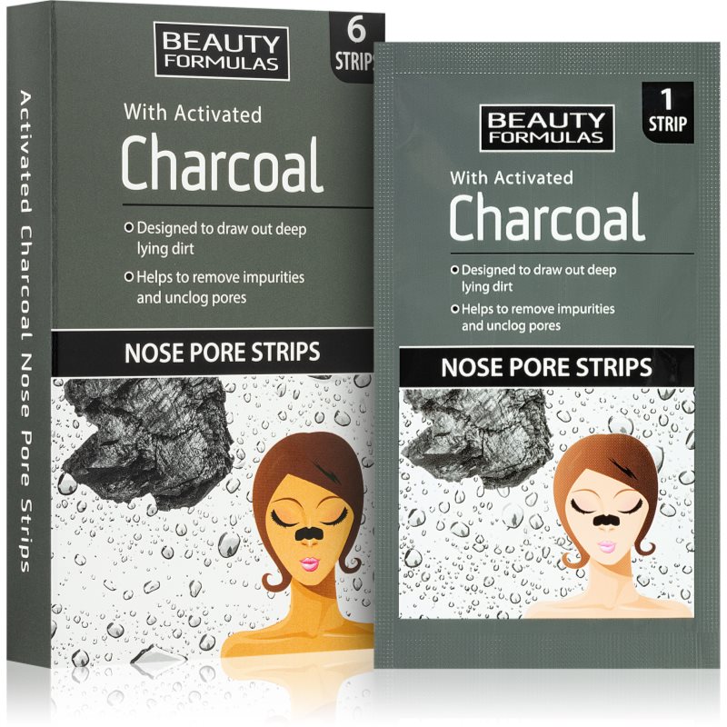 Beauty Formulas Charcoal Cerotto Detergente Per I Pori Ostruiti Del Naso 6 Pz