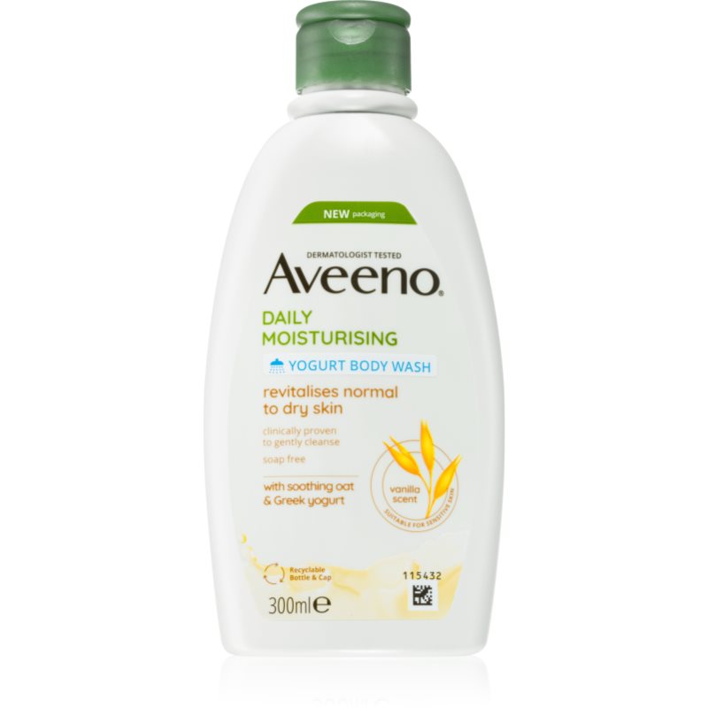 Aveeno Daily Moisturising Yoghurt Body Wash Gel Doccia Nutriente Vanilla & Yoghurt 300 Ml